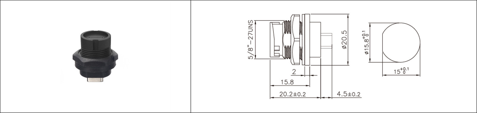 Micro USB panel mount type 2.0 3.0 female and male waterproof IP67 overmold extension cable industrial connecto-02 (11)