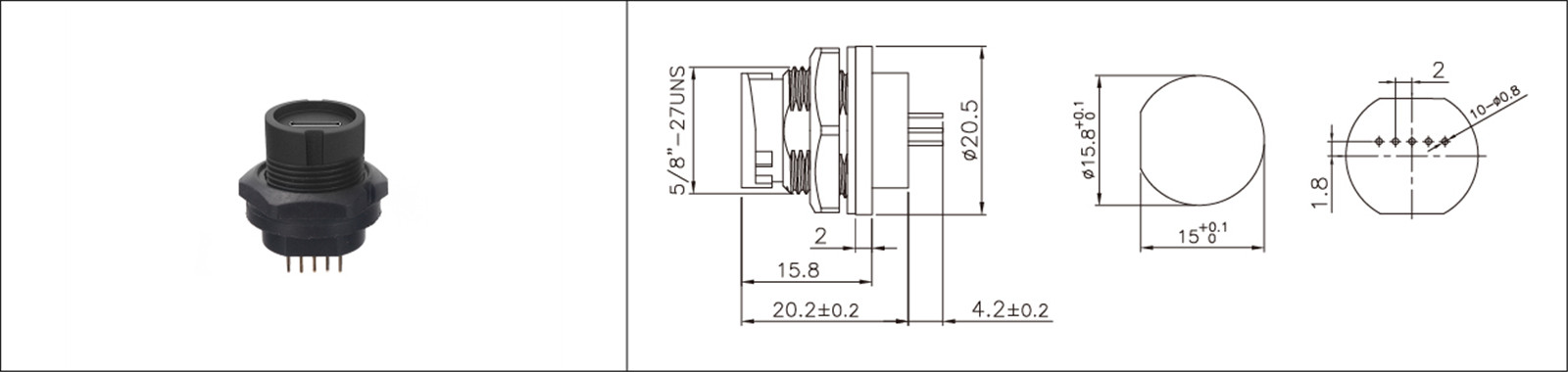 Micro USB panel mount type 2.0 3.0 female and male waterproof IP67 overmold extension cable industrial connecto-02 (13)