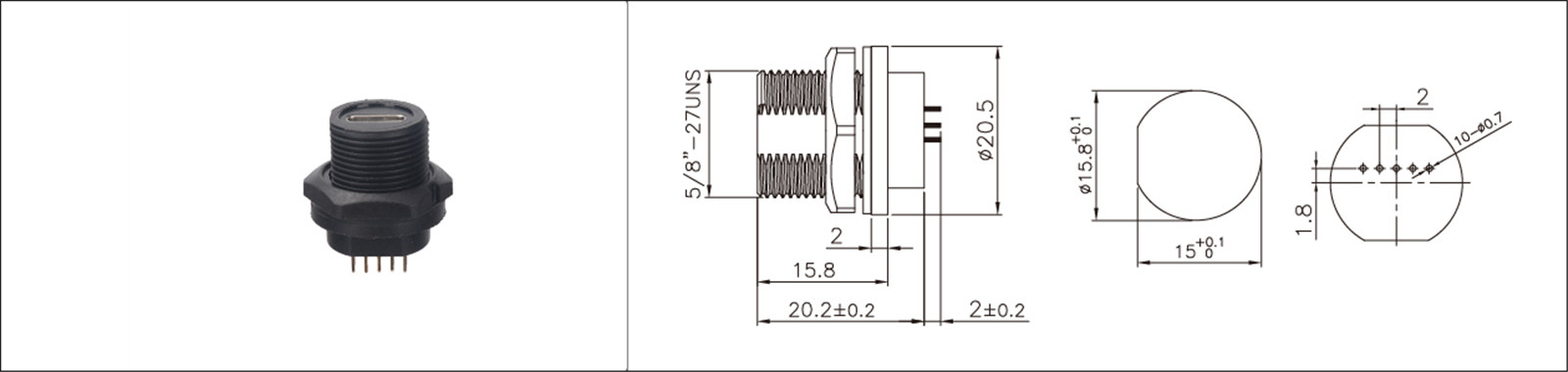 Micro USB panel mount type 2.0 3.0 female and male waterproof IP67 overmold extension cable industrial connecto-02 (5)