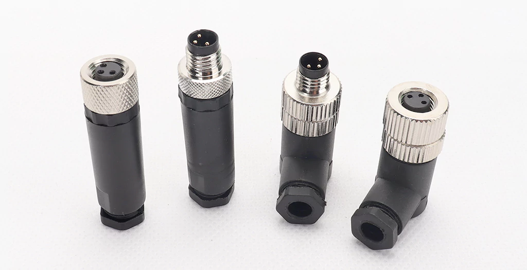 Male and female heads of M8 assembled connectors, 3Pin, 4Pin, 5Pin, 6Pin, 8Pin field - wiring plugs 